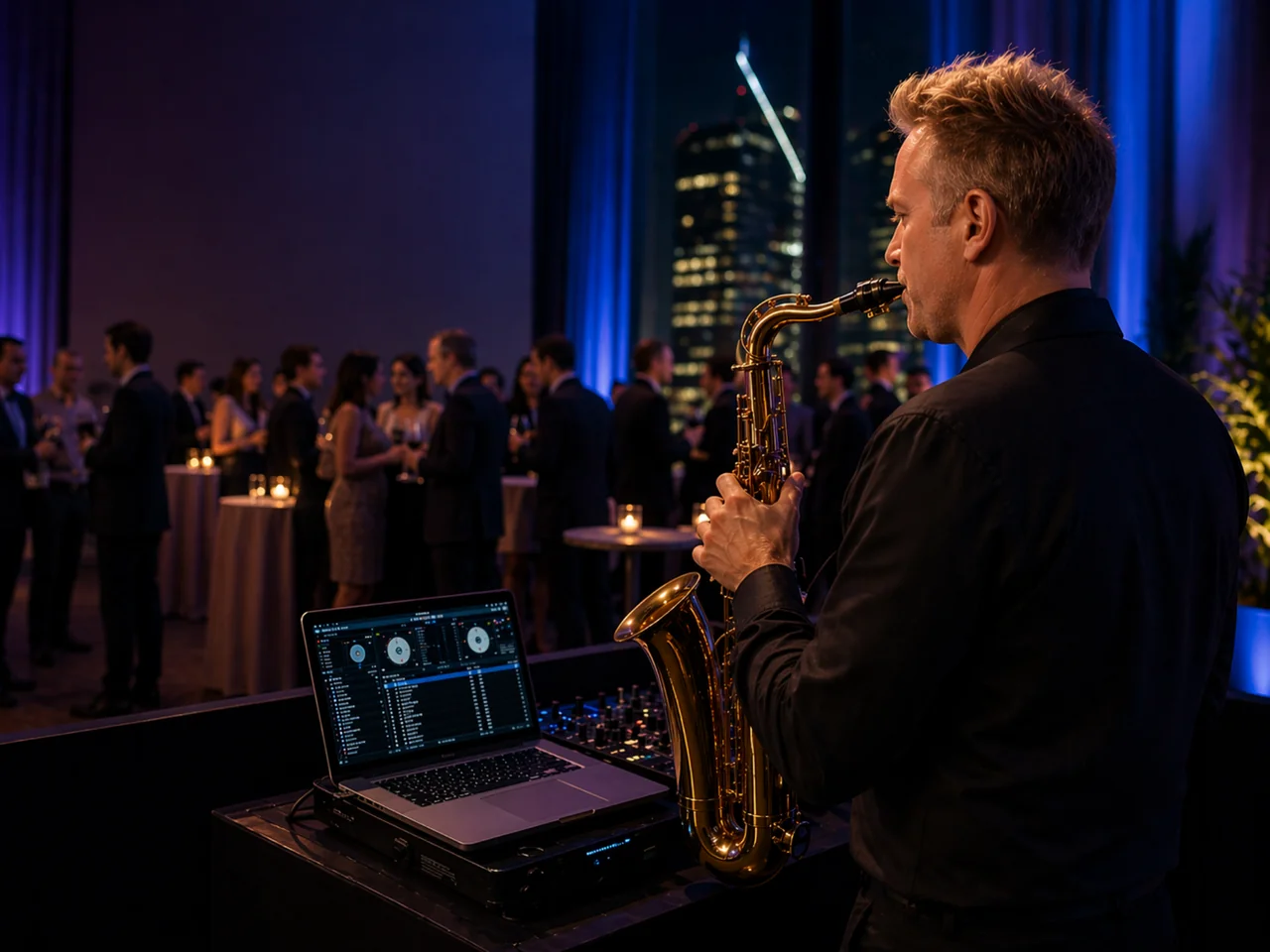 Planner-friendly DJ and live saxophone entertainment for corporate events and weddings